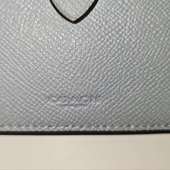 Coach Accordion Card Holder Leather Wallet | Twilight Blue - Picture 4 of 5